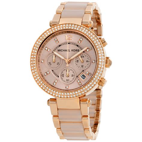 Michael Kors Women's Parker Rose Gold Dial Watch 